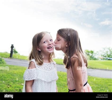 young girls kissing